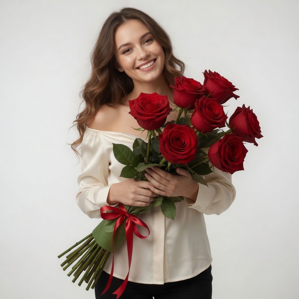 premium red rose, packaging, ribbon
