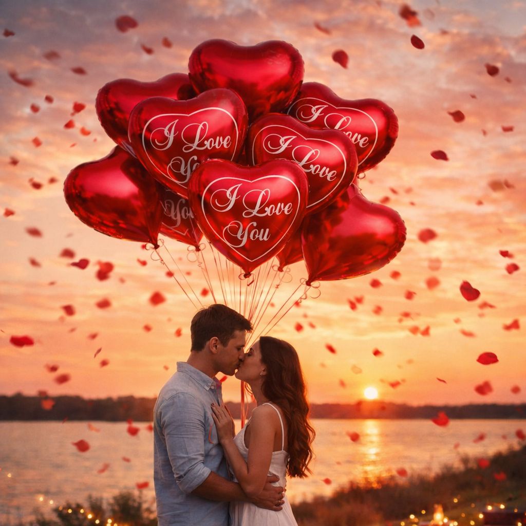 Product 15 red heart balloons