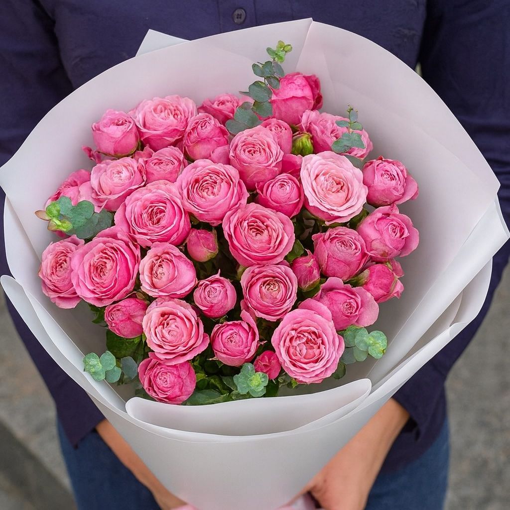 Bouquet 11 pink peony roses