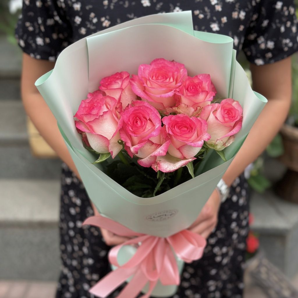 jumilia rose (7 pcs.), packaging, ribbon