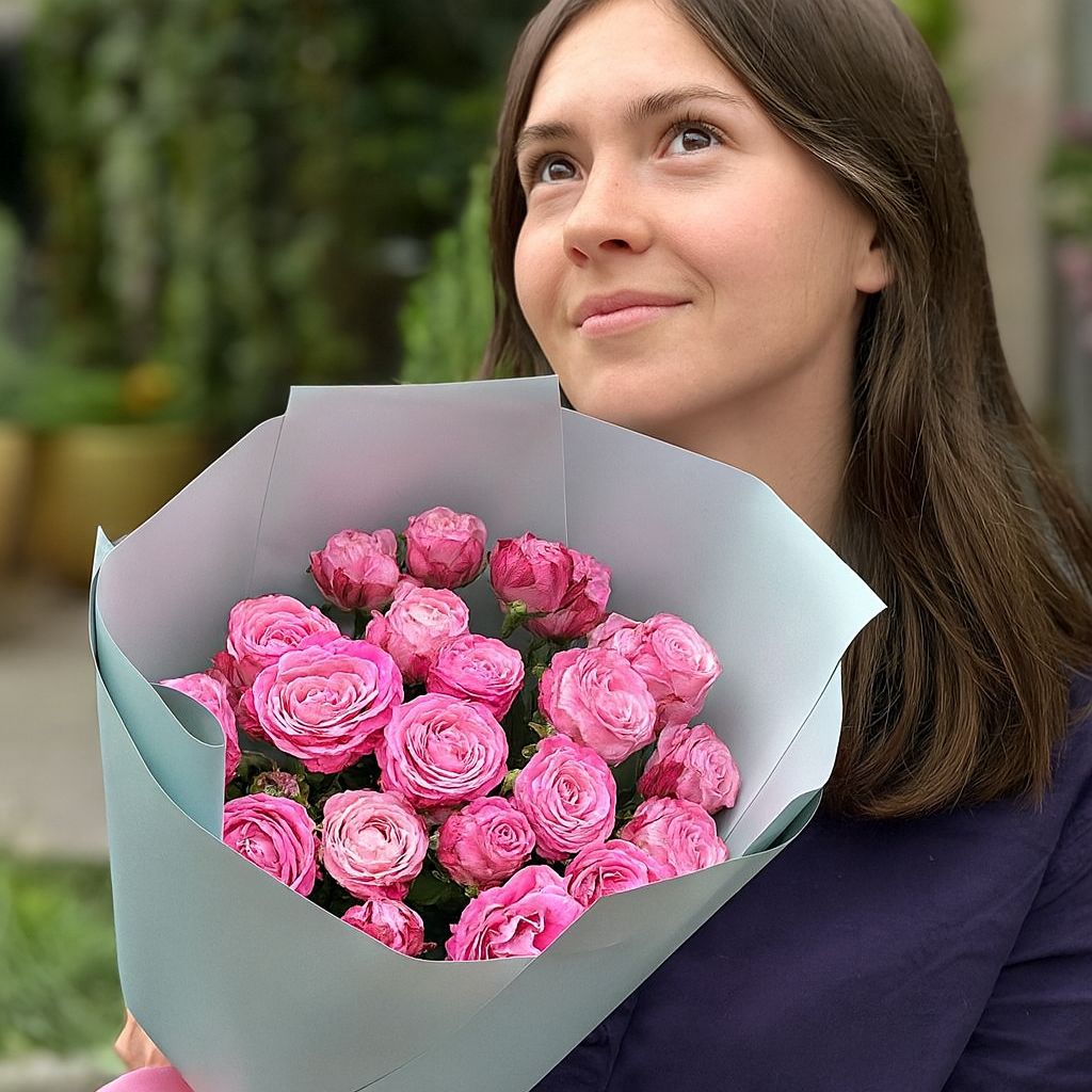Bouquet 9 pink spray roses