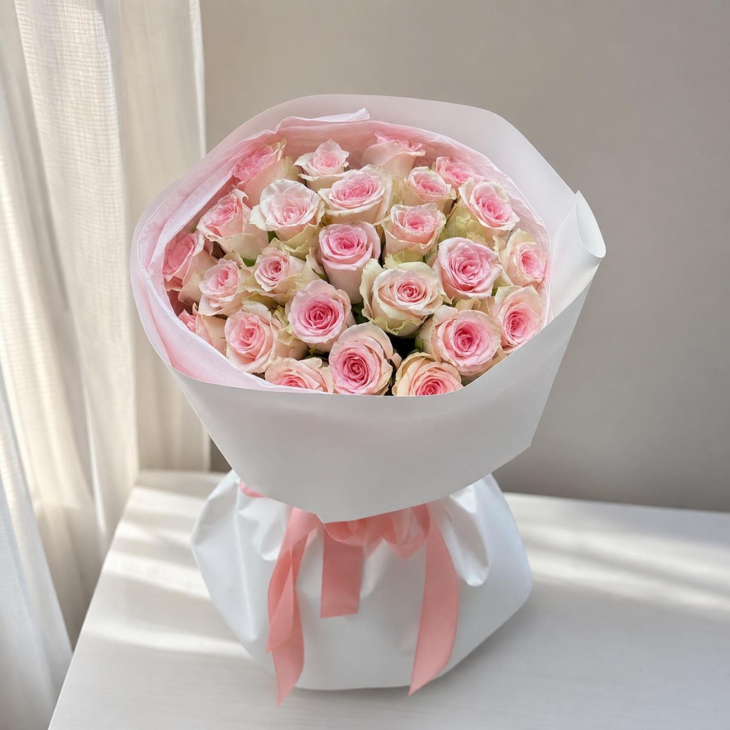 Bouquet 25 pink roses Kenia