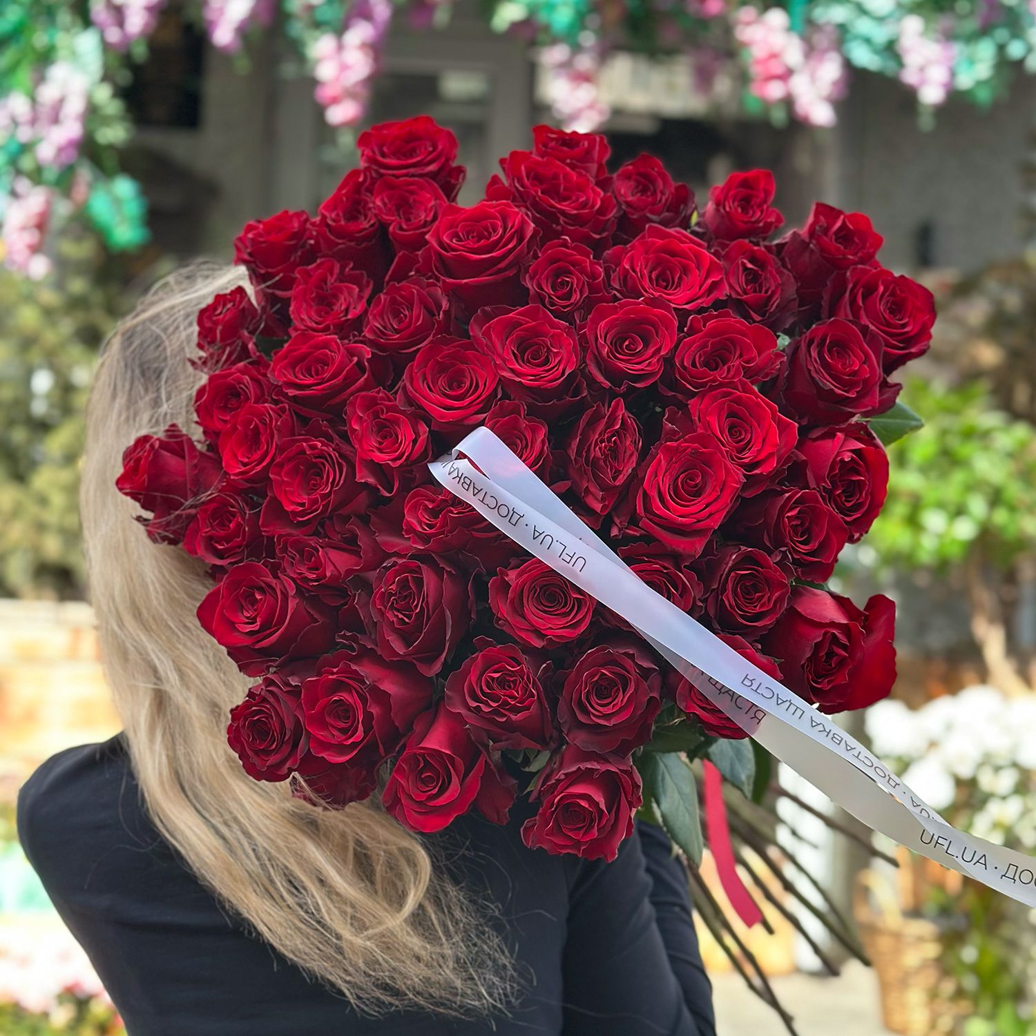 Bouquet 51 long red roses 