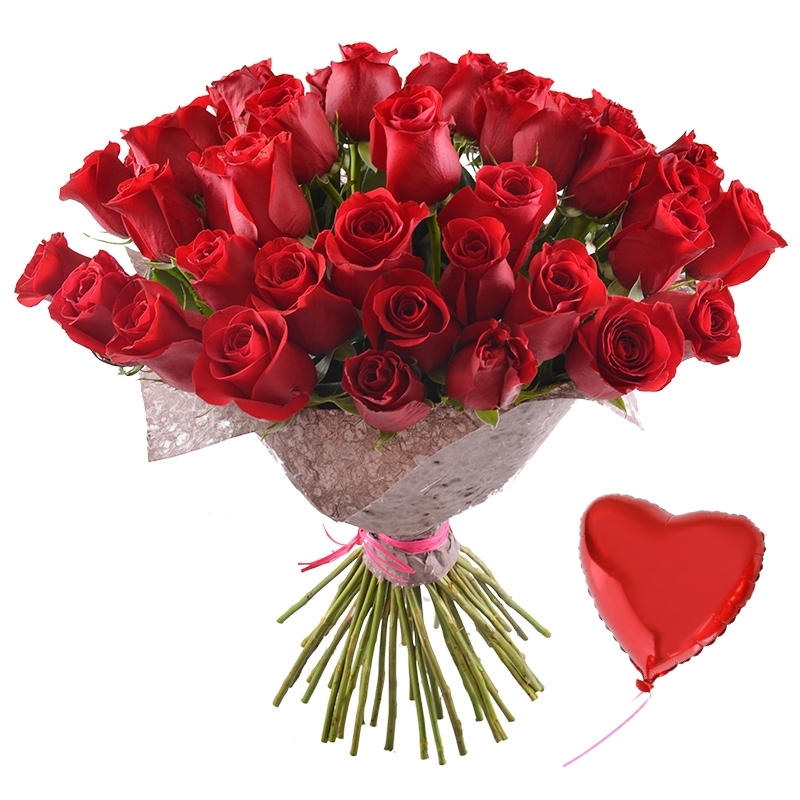 Bouquet 51 premium roses + balloon