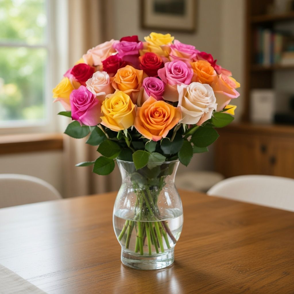 rose (15 pcs.), packaging, ribbon